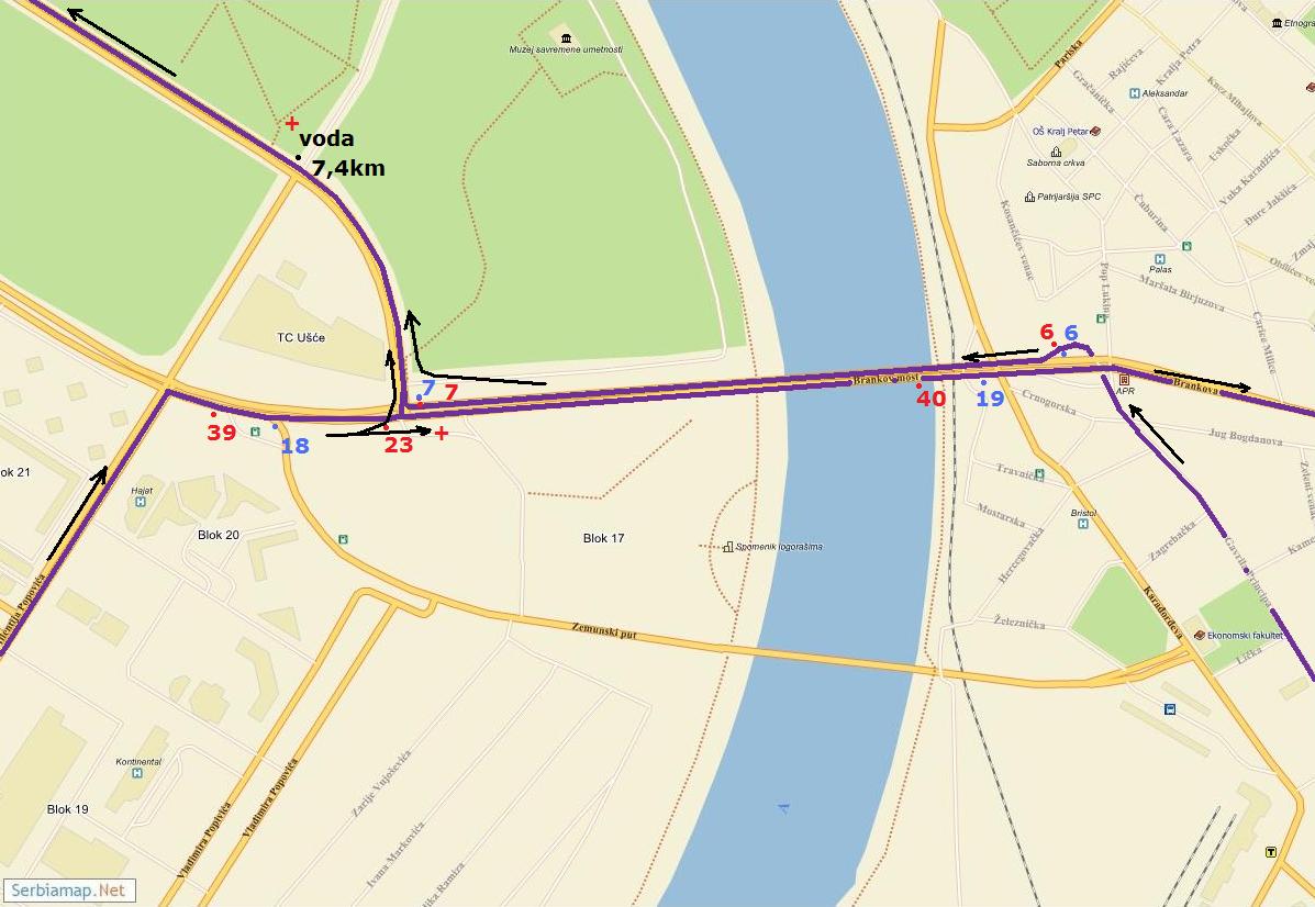 buvljak novi beograd mapa Detaljna trasa Beogradskog maratona buvljak novi beograd mapa