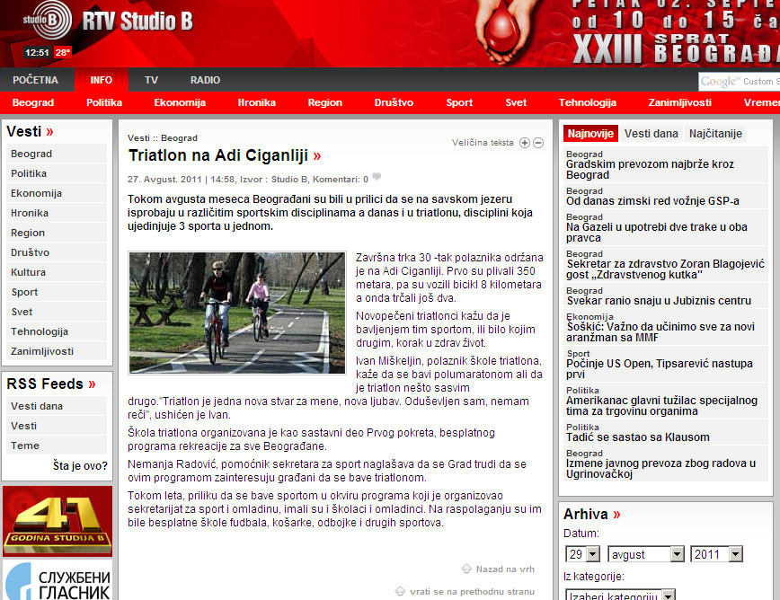 Studio B: Škola triatlona