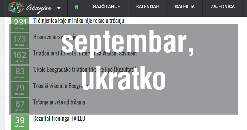 Rekapitulacija: trkački septembar